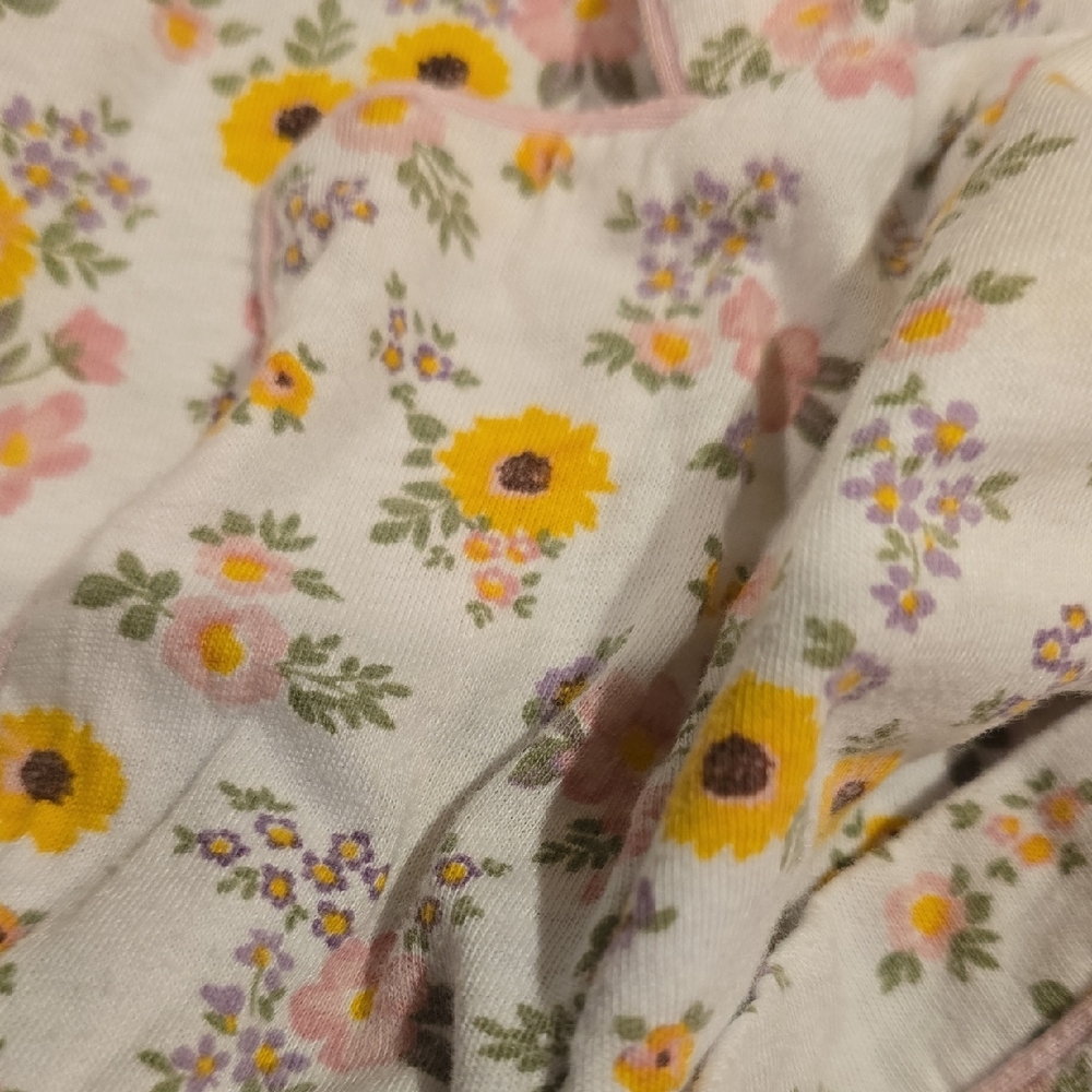 Laura Ashley Floral Pajama Set with Yellow and Pink Accents - Picture 3 of 5